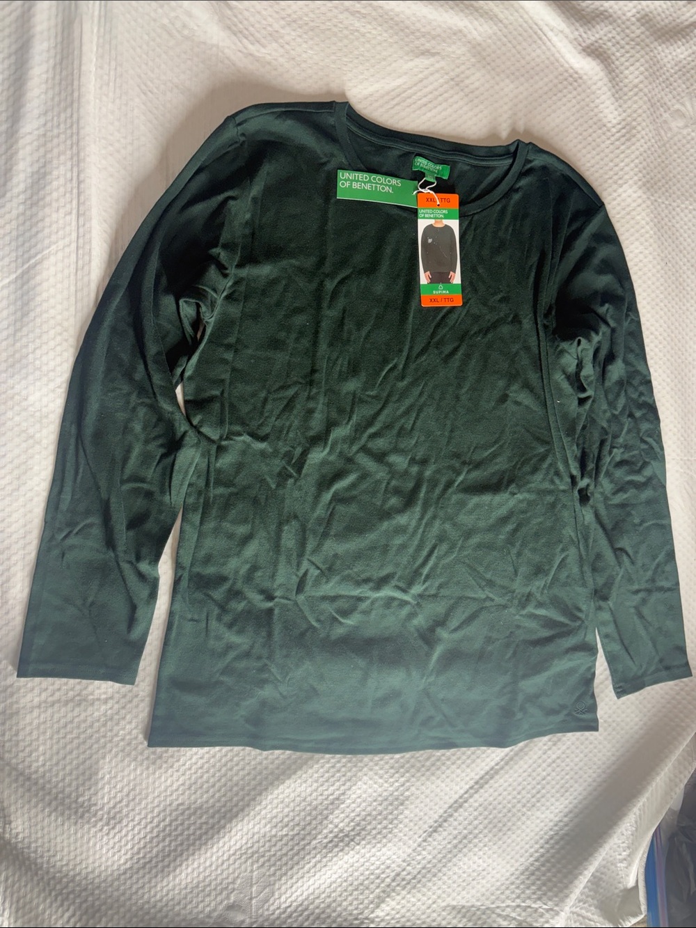 United Colors of Benetton Women’s ' Long Sleeve Green Crewneck Top